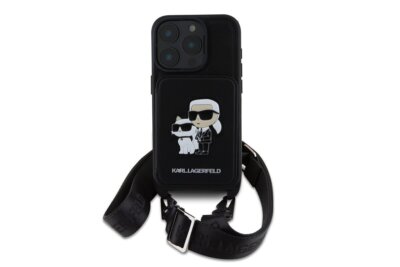 Karl Lagerfeld iPhone 16 Pro Max Case Cover Crossbody Saffiano Card Slot Strap
