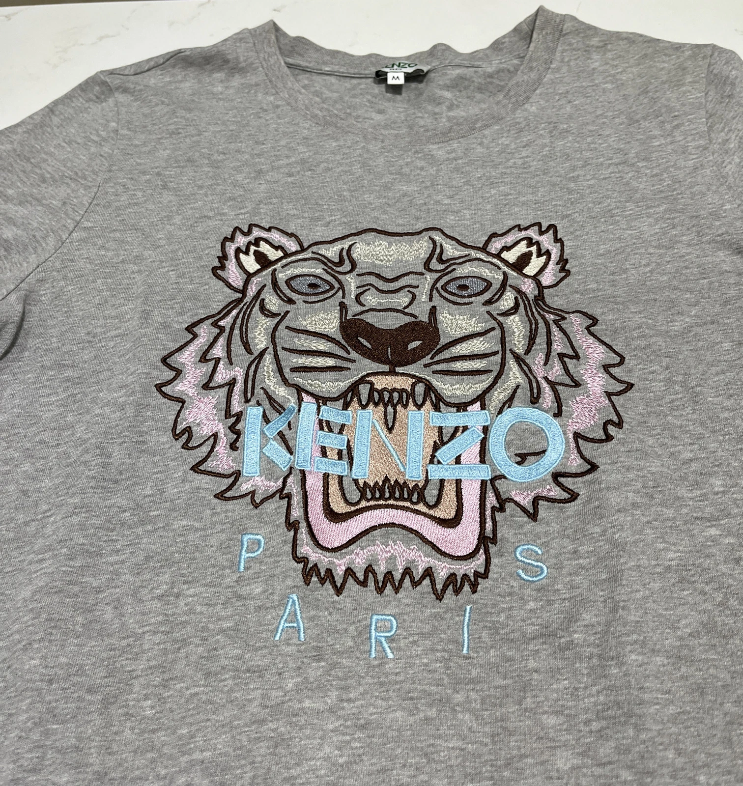 Abito T shirt Kenzo Classic Grigio Stampa Tigre Cotone Taglia Media M
