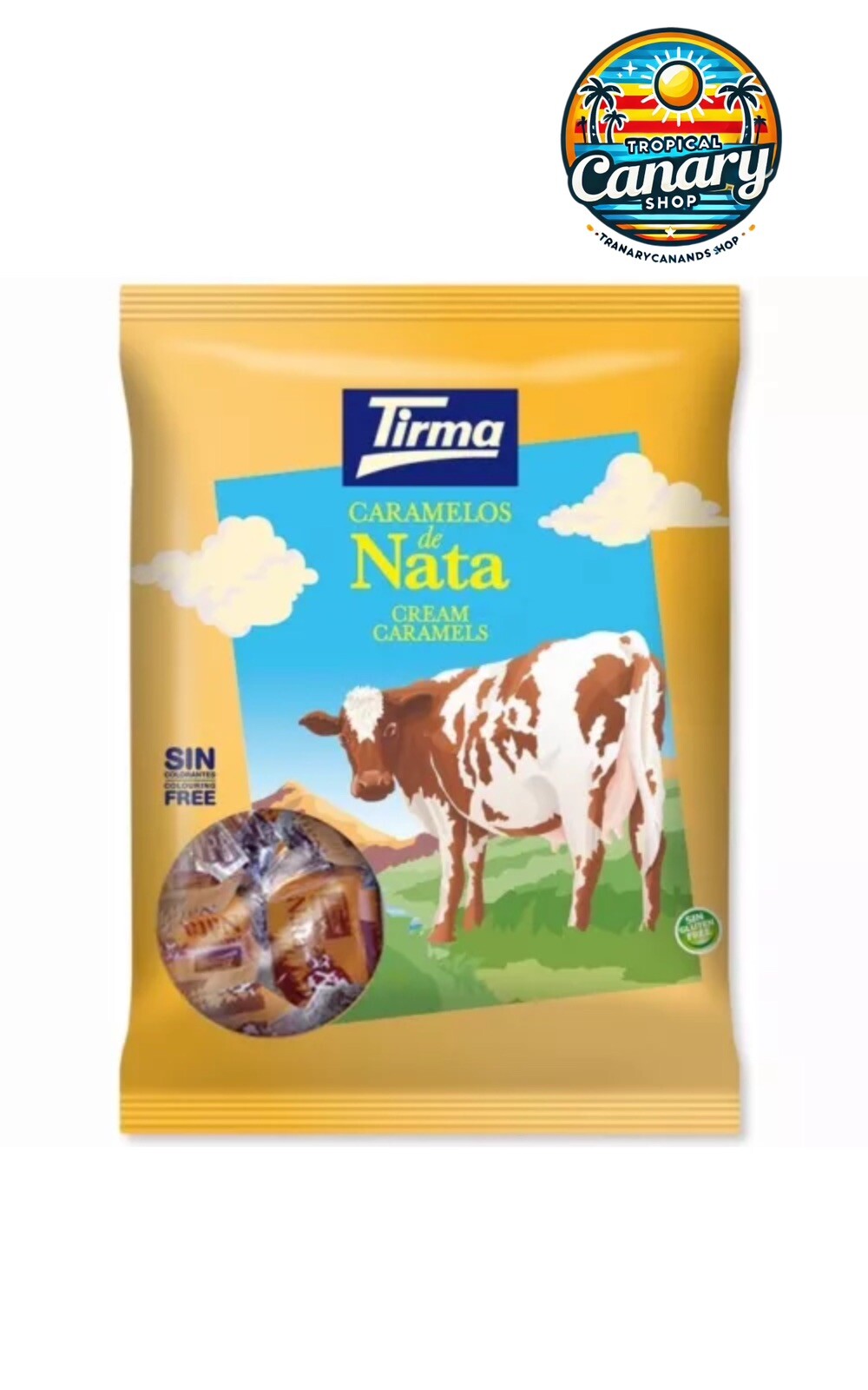 Caramelos de Nata Canarios Tirma - Paquete de 125g ¡Dulzura Tradicional