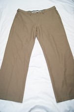 haggar cool 18 pro pants men's 42x32 light brown stretch waist flat front