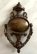 LARGE 10" ANTIQUE c.1890 VICTORIAN NEW ORLEANS ART NOUVEAU BAROQUE DOORKNOCKER