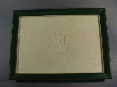 139535: Rolex Tablett, Tray, Display, Roldeco, Vintage, Original, Leder grün