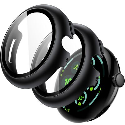 JETech Case with Screen Protector for Google Pixel Watch 3 (2024) 45mm, 2-Pack