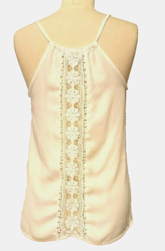 Top de encaje de ganchillo de algodón - Talla S - Blanco - Tirantes de espagueti - Charlie encantador - Imagen 2 de 7