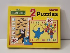Vintage 1991 Sesame Street - 2 Puzzles - Waddingtons - 20 Pieces & 30 Pieces
