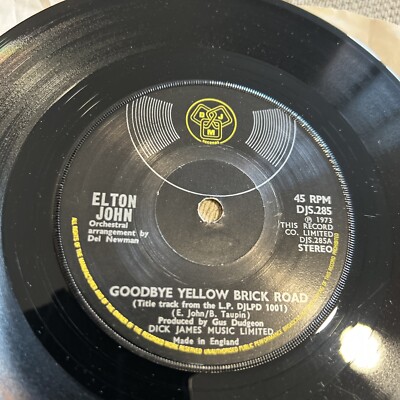 Elton John - Goodbye Yellow Brick Road 7'' DJM UK Single Solid Labels VG+ Vinyl