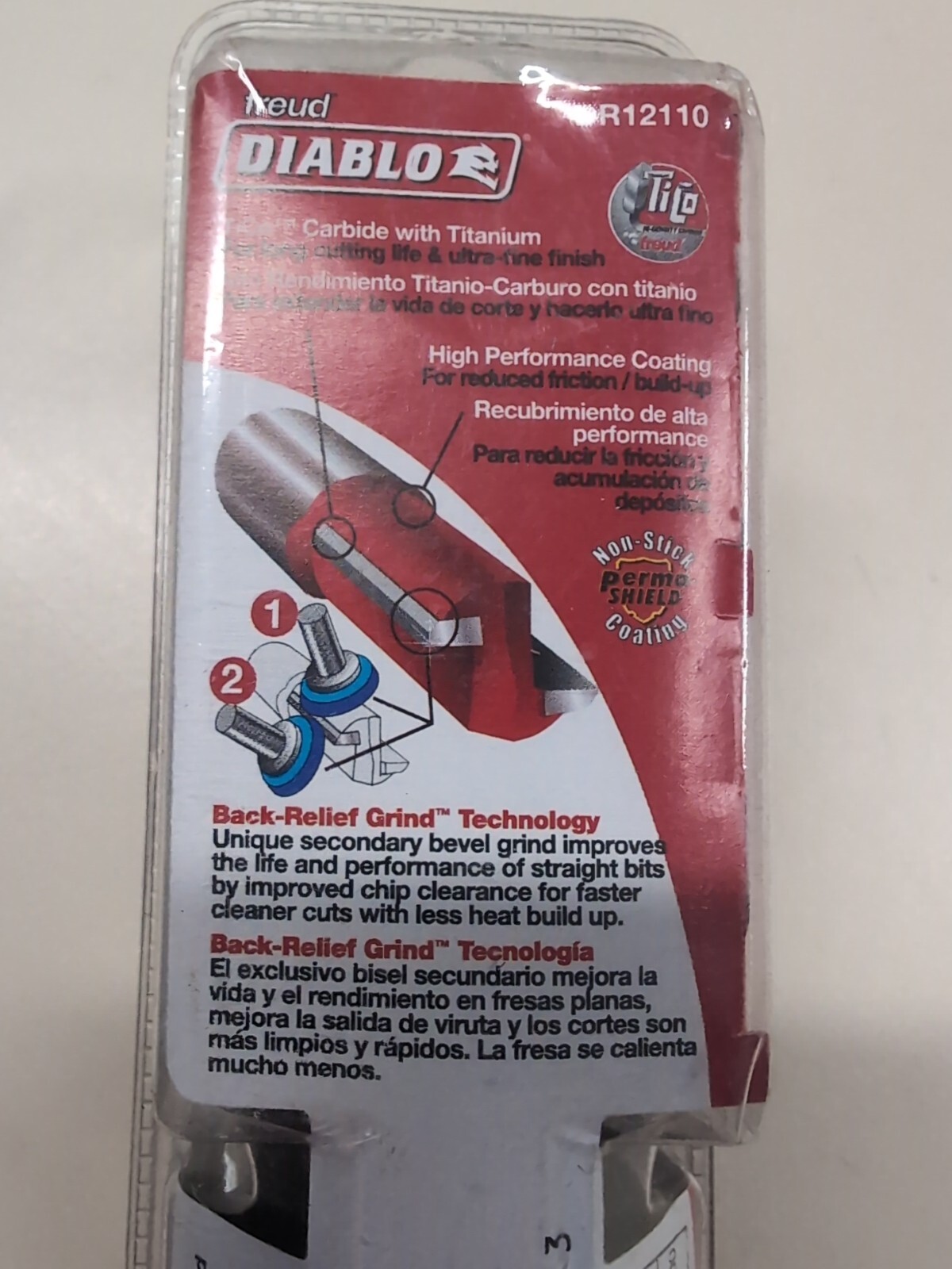 Diablo STRAIGHT bit 3/8" Diameter x 11/4" Cut Length x 1/2'' shank 