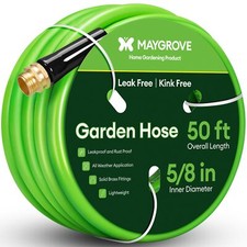 Maygrove 50 ft Garden Hose, 5/8 in ID, Lawn Water Hose Heavy-Duty, Leakproof