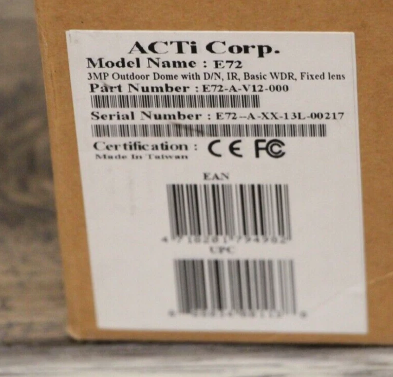 ACTi E72 Outdoor Dome HD 1080p 30fps - Image 2 of 4