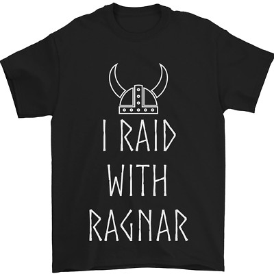 Ich Raid Mit Ragnar Den Wikingern Valhalla Herren T-Shirt 100% Baumwolle