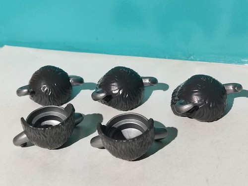 Casque Viking Playmobil Gris Foncé Avec Protection De Visage - Pièce De Figurine (Occasion)