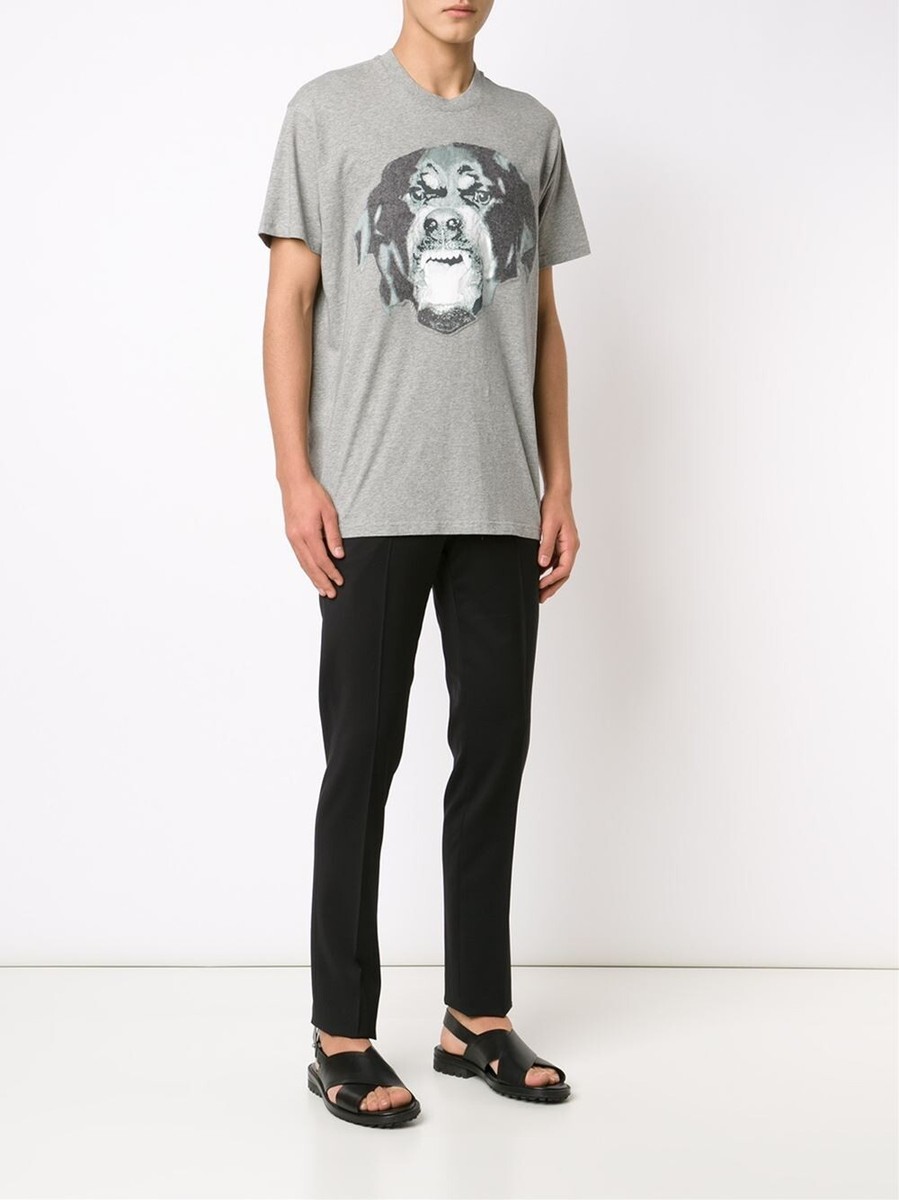 Givenchy Grey Felt Rottweiler T-shirt | Size XXS Columbian