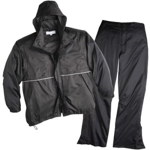 ShedRain Men's Matching Pant and Jacket Golf Rain Suit, Medium/38-40, Black