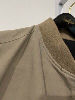 THEORY City Bomber Jacket Sz XL MSRP $395 Beige Dura Linen Blend