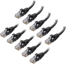 10Gbps 10-Pack Snagless Short Cat 6 Ethernet Cable 7 ft Internet Cable Network