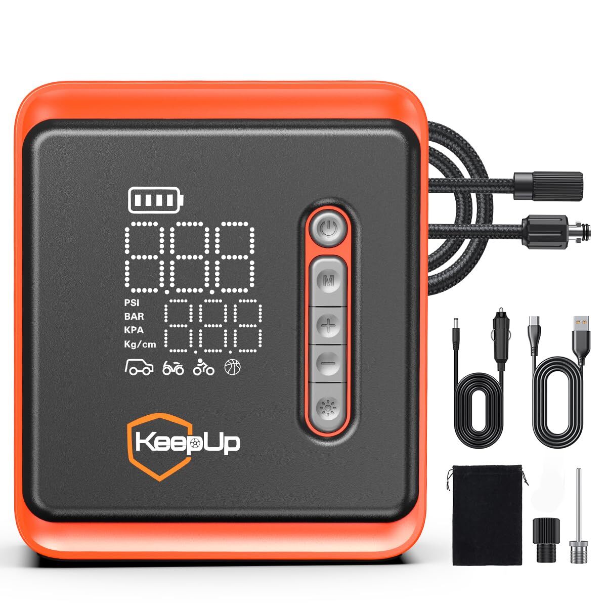 Portable Car Tire Inflator Air Compressor Pump with Pressure Gauge