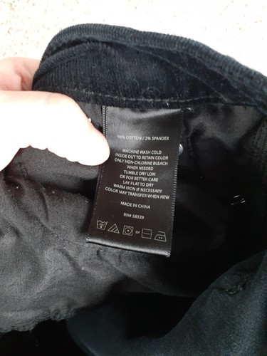 Kut from the Kloth Diana Skinny Corduroy Pant Womens 18P Black Mid Rise Stretch - Picture 8 of 13