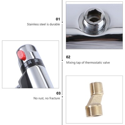 Hot Water Mixing Valve Thermostatic Shower Mixer Bar Faucet Temperature  Control | eBay