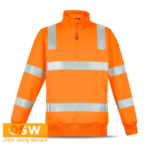 Unisex Hi Vis Vic Rail 1/4 Zip Pullover Stretch Reflective Syzmik XXS~7XL ZT640 - Picture 2 of 5