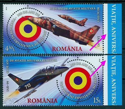 2016 Aviation history,airplane,IAR-93 Jet fighter,Romania,Mi.7128,Variety/RM,MNH