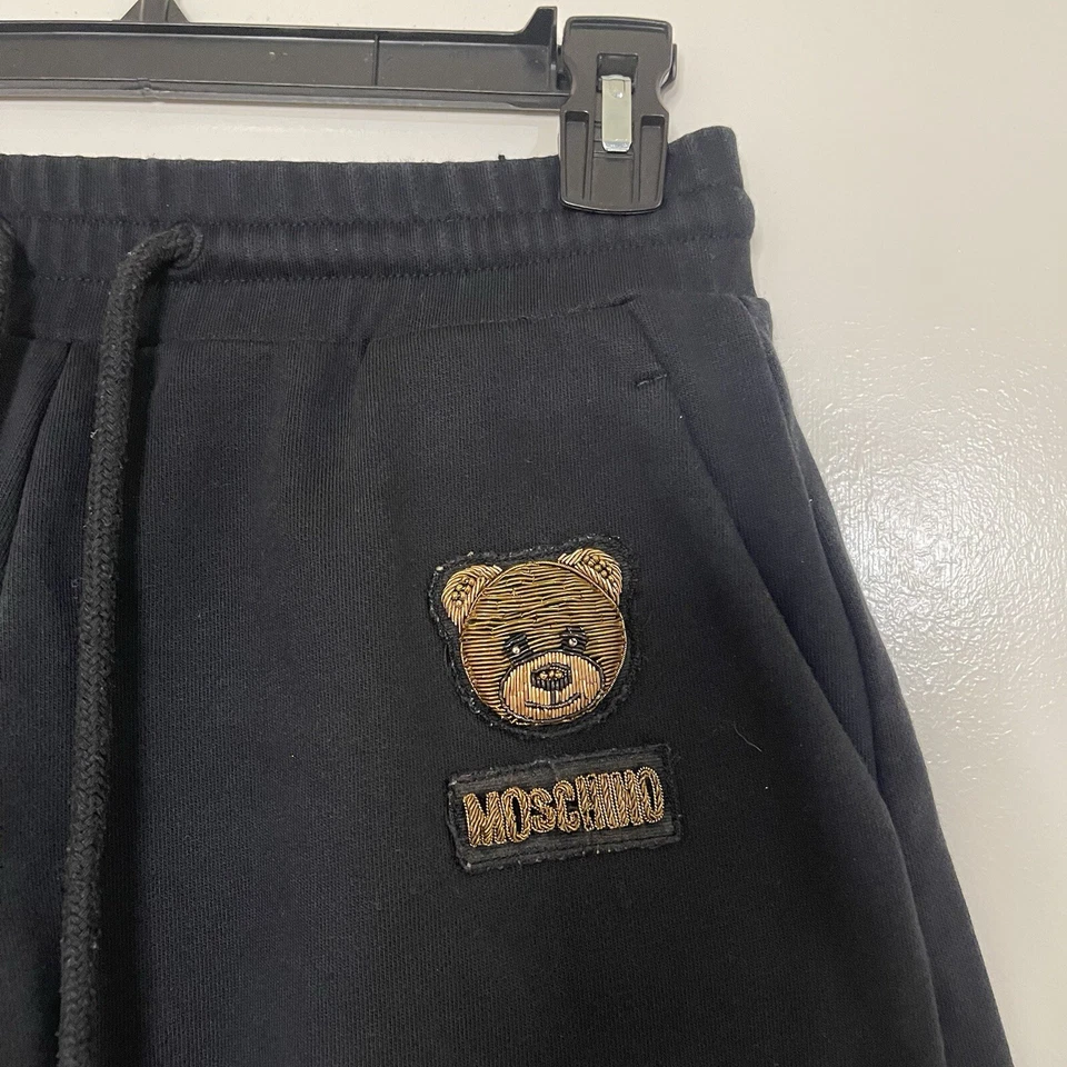 Moschino Couture Boutique Negro Terry Cuentas Oso de Peluche Pantalones Cortos Talla US 4 Pequeño Foto 2 de 4