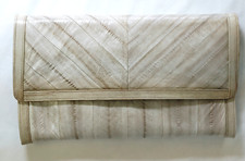 Vintage Eel Skin Clutch Purse Light Brown Luxury Unbranded