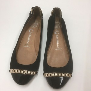 black flats with gold chain