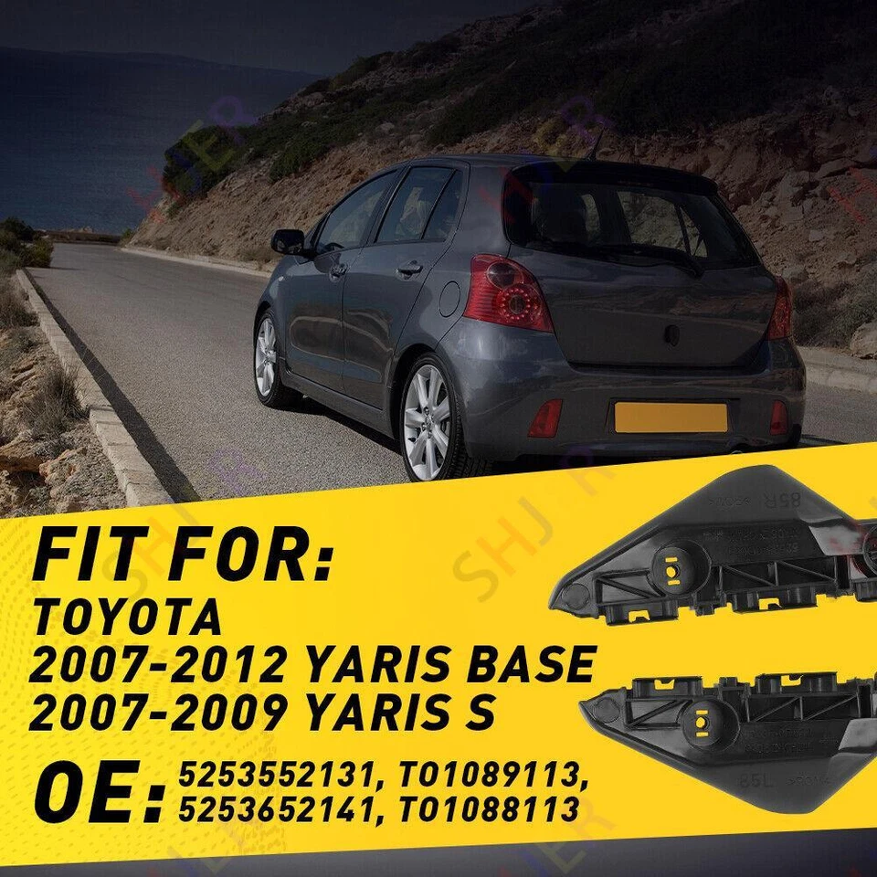 Juego de molduras de cubierta de retención de parachoques delantero exterior para Toyota Yaris 2007-2012 2X Foto 3 de 4