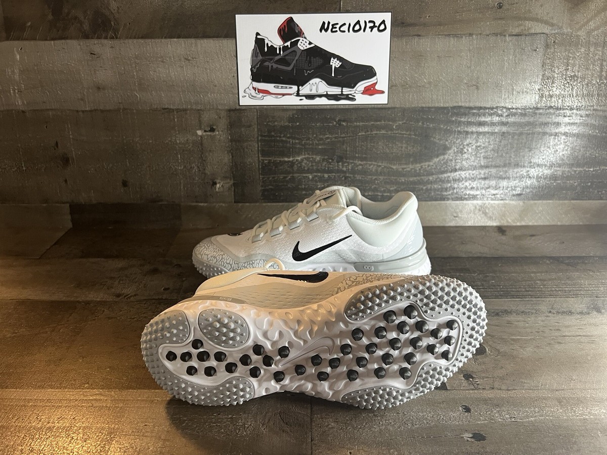 Nike Alpha Huarache Elite 4 Turf White Grey FD2743-100 Size