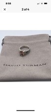 David Yurman Sterling Silver Petite Morganite Diamond Wheaton Ring Size 5