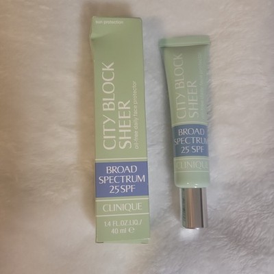 New Clinique City Block Sheer SPF 25 Sunscreen  1.4 oz 40 ml FULL size Face 