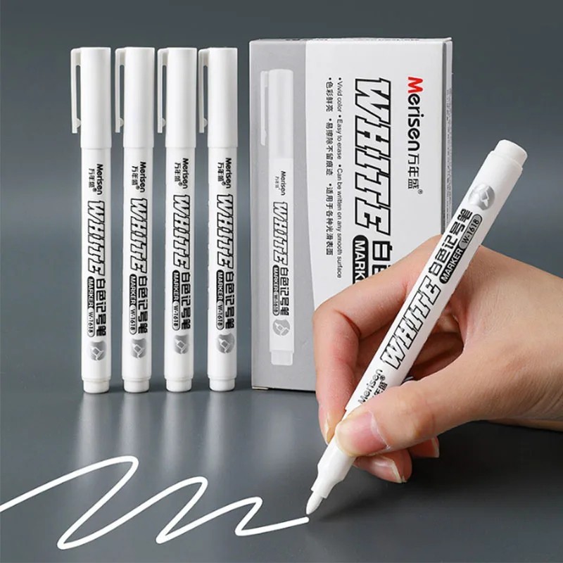 3 pcs White Waterproof Permanent Paint Marker Pens for Metal