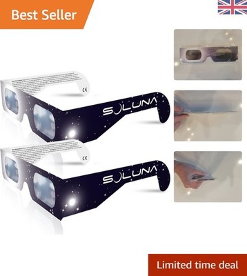 Leichte & robuste Sonnenfinsternis Sichtbrille - zertifiziert - 2er Pack Set