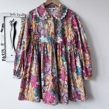 Kika Vargas Target Floral Boho Cotton Peter Pan Collar Babydoll Dress Size M