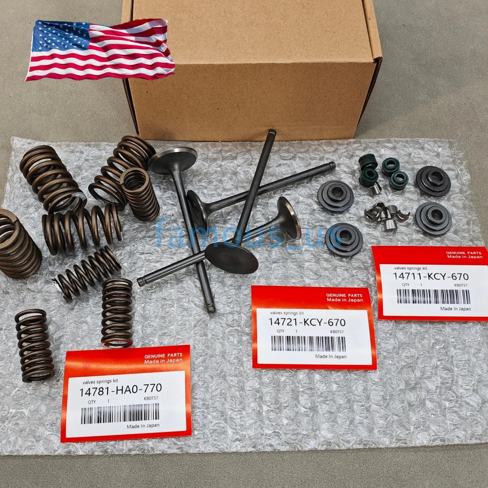 NEW! Head Intake & Exhaust Valves Seals Springs For Honda TRX400EX 400EX - Image 3 of 4