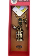 FOSSIL Signed Brass Birdcage and Silver Tone ...