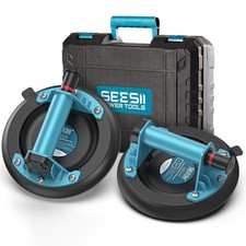 SEESII 8" Lifting Vacuum Suction Cup Lifter 200KG Heavy Duty Handle Lifter 2Pack