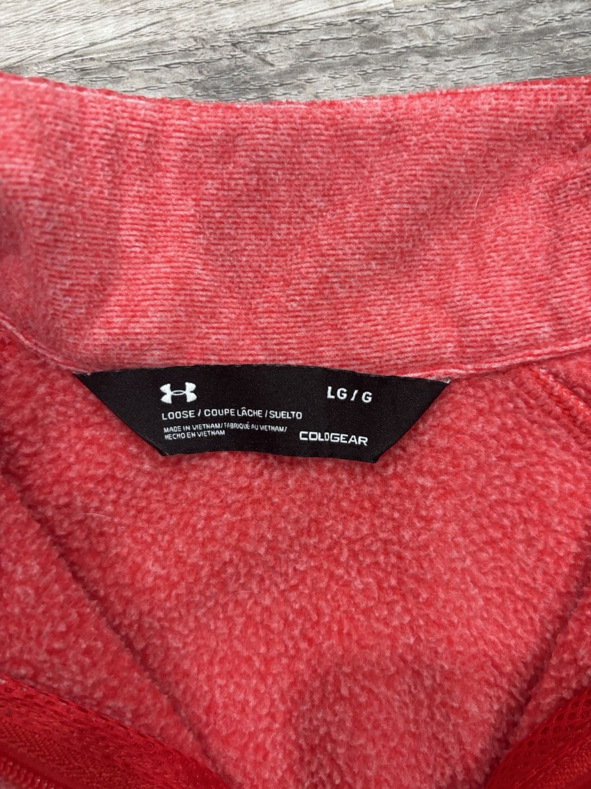 Under Armour Men's Red Fleece 1/4 Zip Pullover Large Long Sleeve Loose Fit thumbnail 5