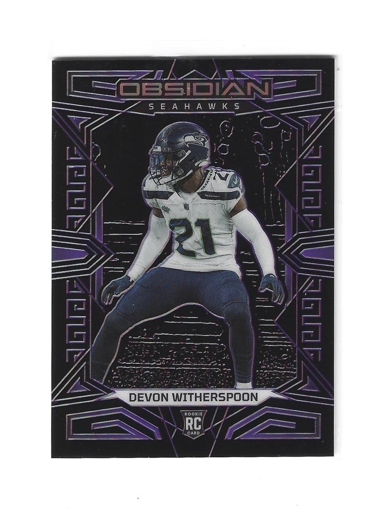 2023 Panini Obsidian Devon Witherspoon Rookie Purple Etch #71/75 Seahawks RC