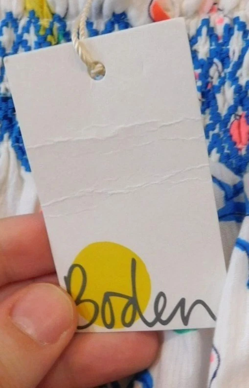 NWT Boden Girls Size 10 12 Beach Summer Themed Flowy Tank Top Shirt Smocked - Image 3 of 4