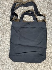 Black Canvas Tote Bag Shoulder Crossbody Bag Snap Closure Zipper Pocket NWOT New