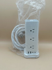 Tower Power Strip w/ 12 Outlets 2 USB 2 USB C Surge Protector Tower Protection