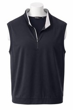 Walter Hagen Essentials Golf Vest Men's M Navy Blue 1/4 Zip Sleeveless EUC