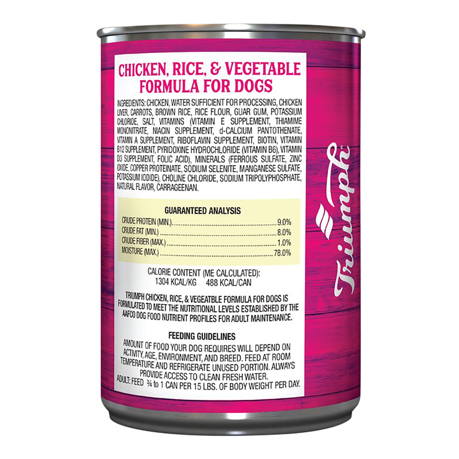 SINGLE Triumph Dog Food, Chicken/Rice/Veg Formula, 13.2 oz
