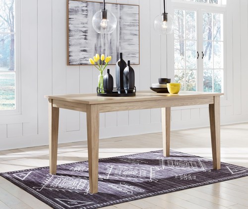 Gleanville Contemporary Dining Table, Light Brown - Picture 2 of 7
