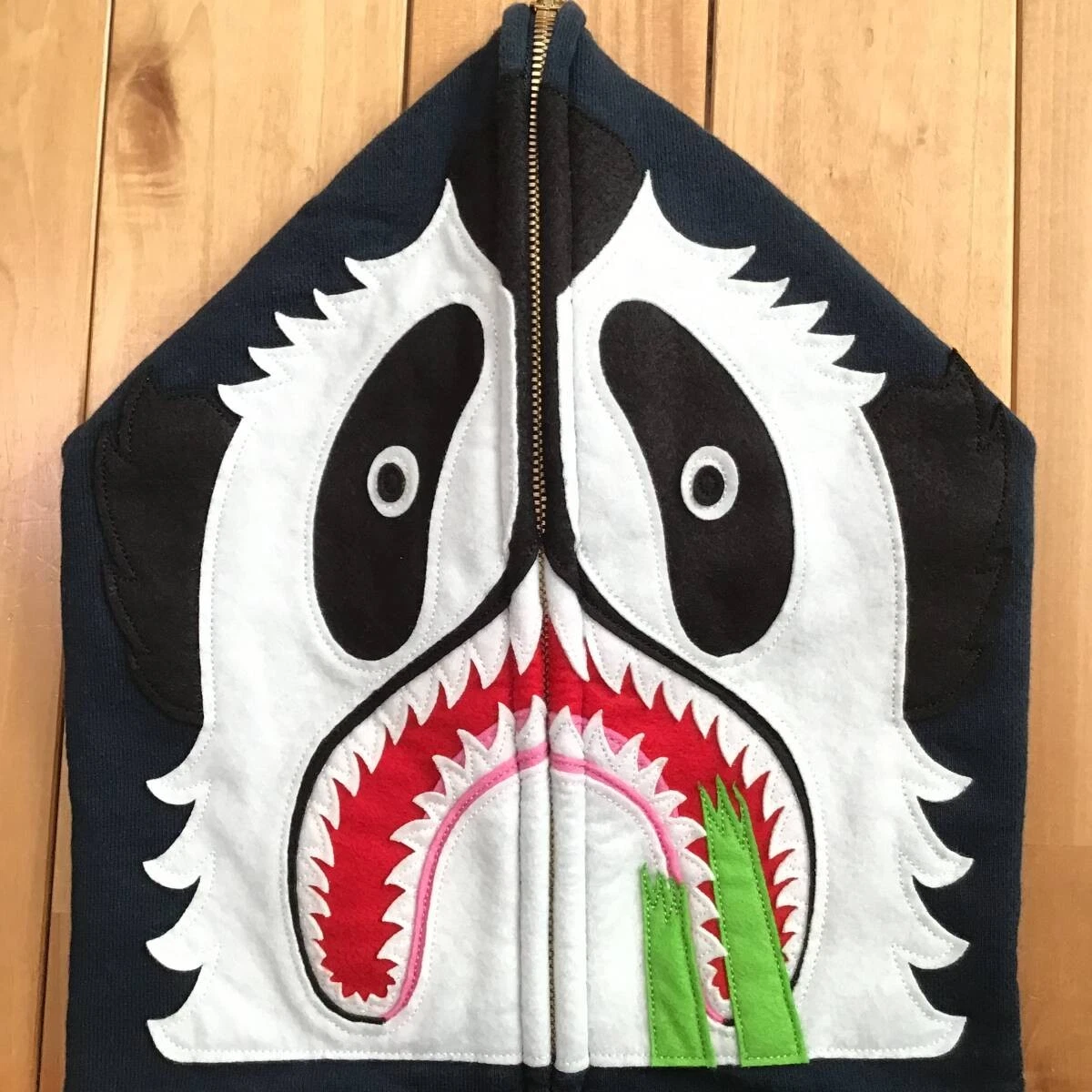 A BATHING APE (BAPE) Felpa con cappuccio Panda taglia M blu navy Panda full zip felpa con cappuccio una scimmia da bagno BAPE Ape vape