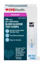 True Metrix Self Monitoring Blood Glucose Test Strips, 25 Count