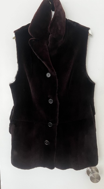 Michael Kors Collection Sheared Mink/Suede Reversible Vest Statement Piece MINT