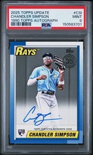 2025 Topps Update Series 1990 Topps Chandler Simpson Auto #90AUCSI PSA 9 MINT RC