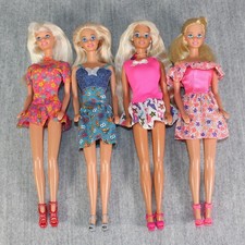BARBIE MATTEL Dolls Vintage Fashion 1990s 4x Colourful Dressed Outfit Shoes Lot
